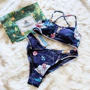 CupShe Navy Floral Bikini